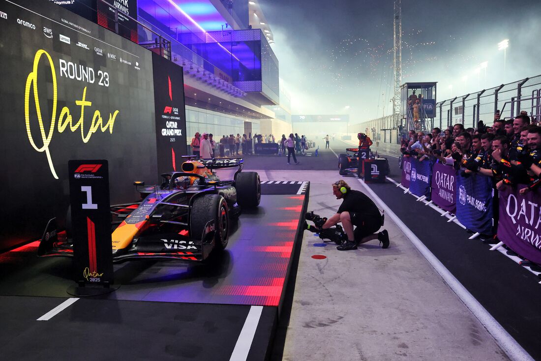 The winning car in parc fermé at the Qatar Grand Prix