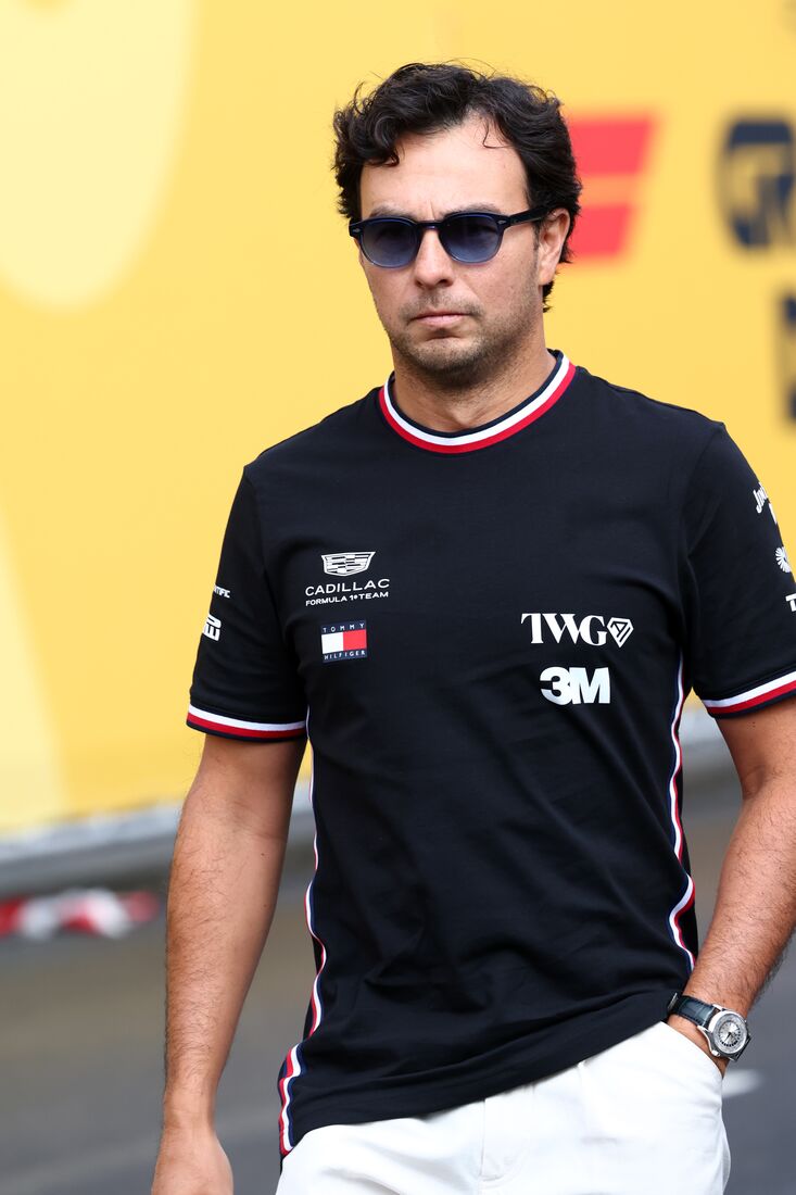 Sergio Pérez in the paddock